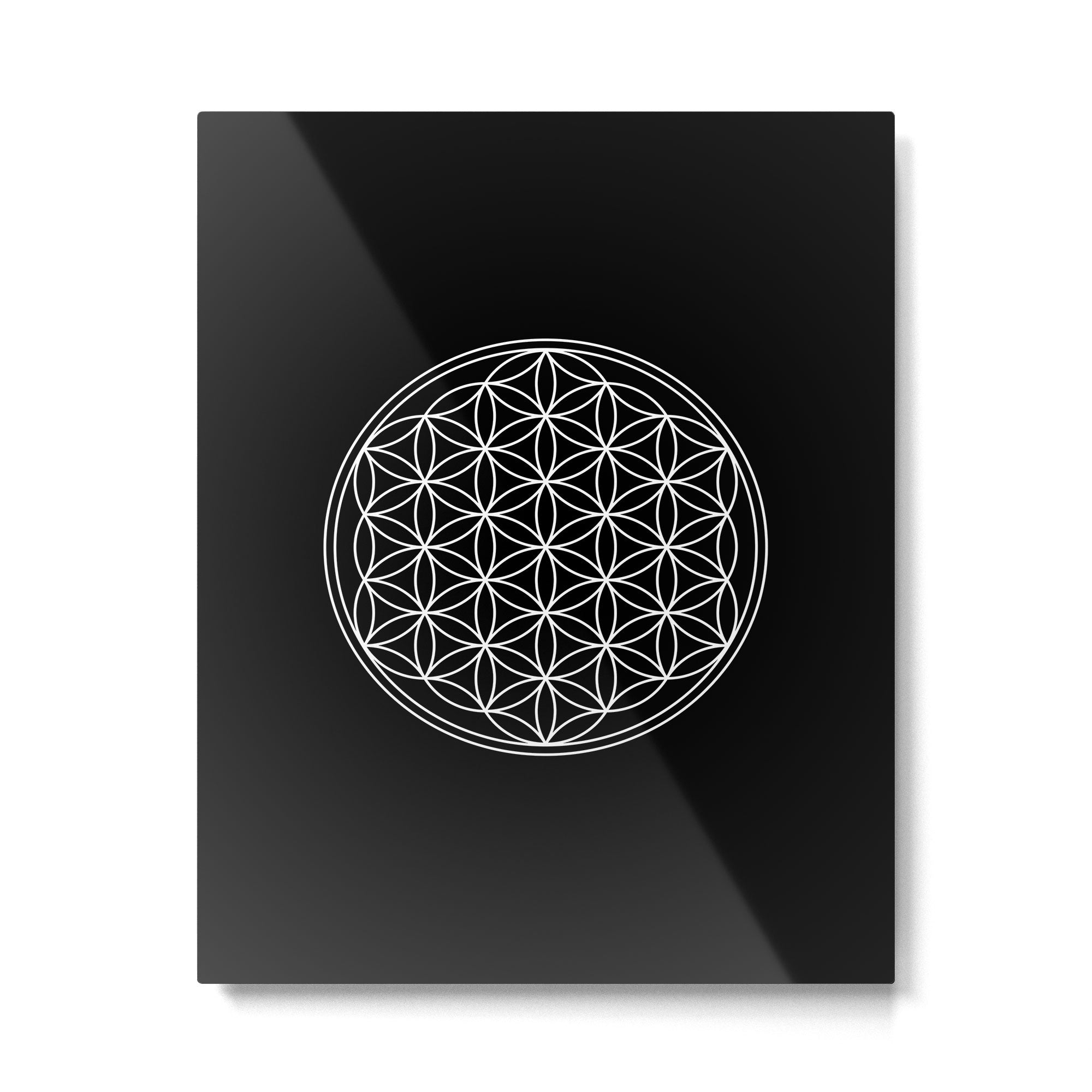 Flower of life on black Metal Print Gallery Image 6