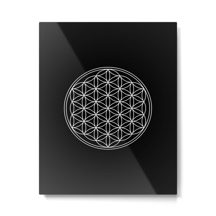 Flower of life on black Metal Print Gallery Image 1