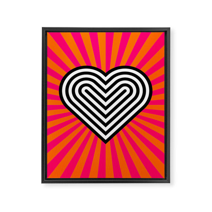 Pop art heart Framed Canvas Print Gallery Image 1