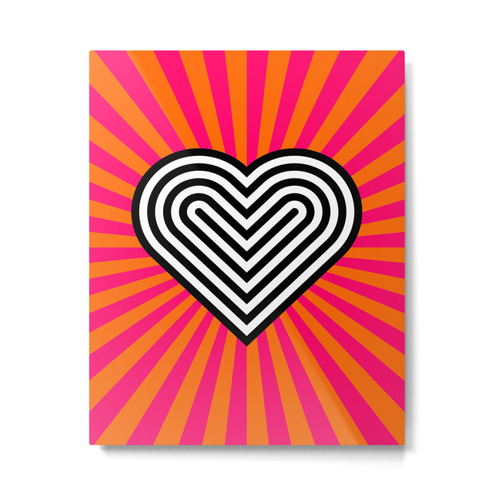 Pop art heart Metal Print Gallery Image 1