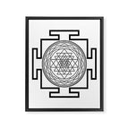 Shri Yantra in black and white Framed Canvas Print Gallery Image 8