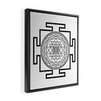 Shri Yantra in black and white Framed Canvas Print Gallery Image 2