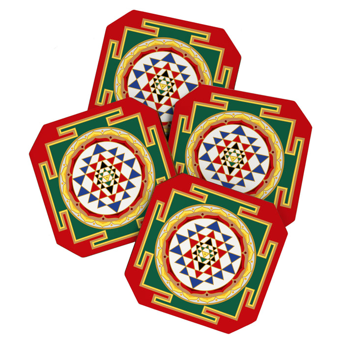 Sri Yantra colored Coaster Gallery Image 1