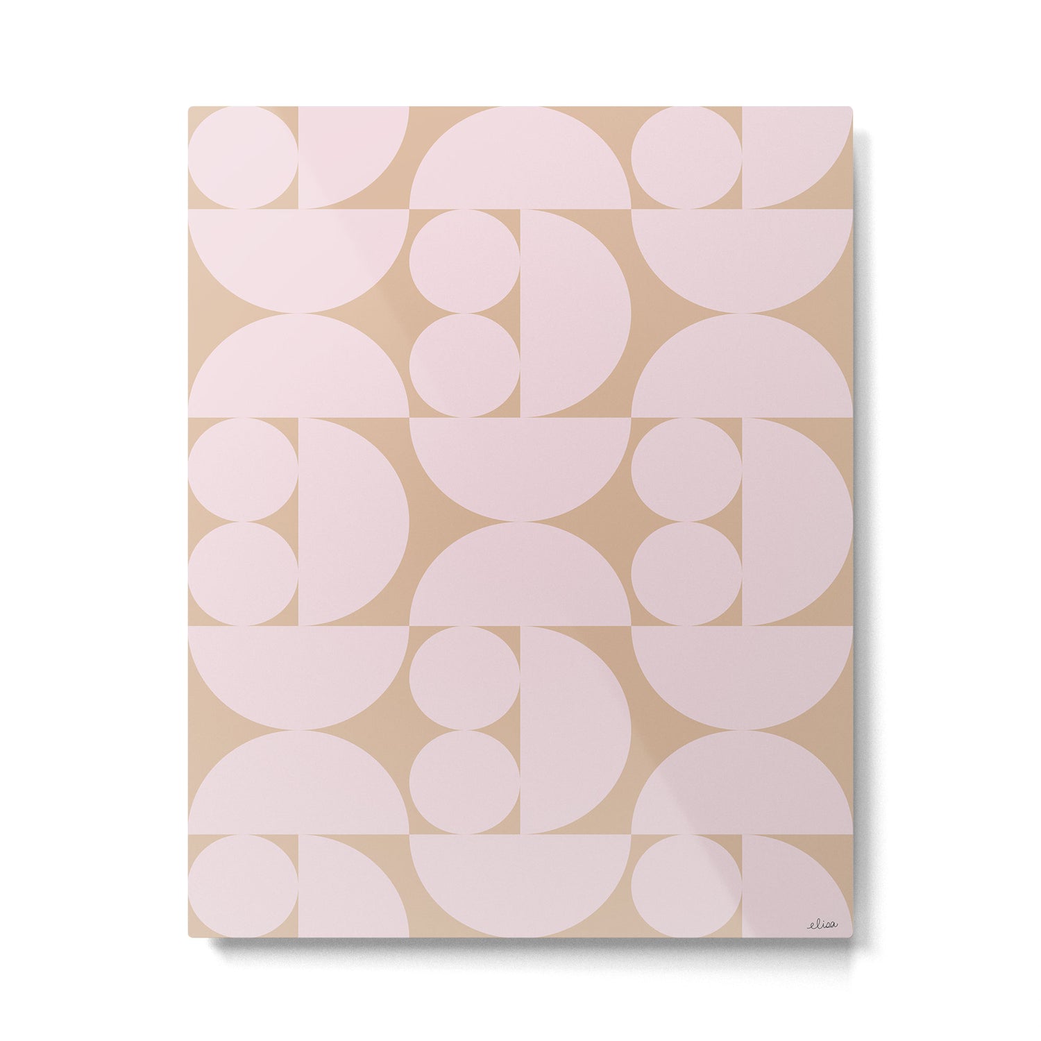 "Grapes and apple slices (pale pink)" Metal Print Gallery Image 4