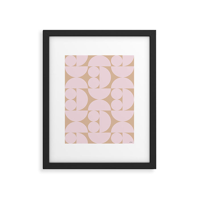 "Grapes and apple slices (pale pink)" Framed Art Print Gallery Image 1
