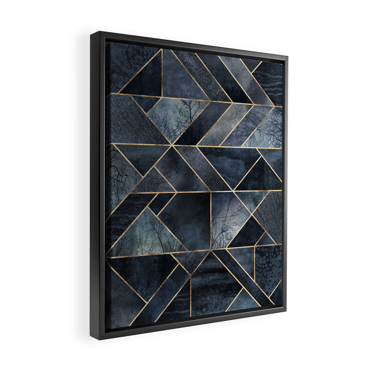 Abstract Nature - Dark Blue Framed Canvas Print Gallery Image 2