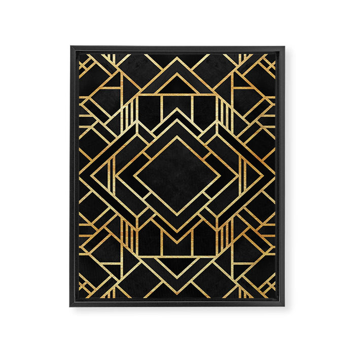 Art Deco Black Framed Canvas Print Gallery Image 1