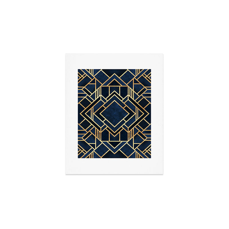 Art Deco Fancy Blue Art Print Gallery Image 1