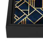 Art Deco Fancy Blue Framed Canvas Print Gallery Image 3