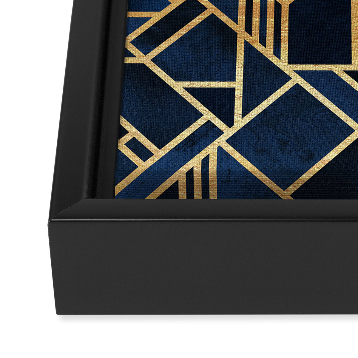 Art Deco Fancy Blue Framed Canvas Print Gallery Image 3