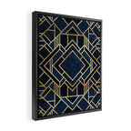 Art Deco Fancy Blue Framed Canvas Print Gallery Image 2