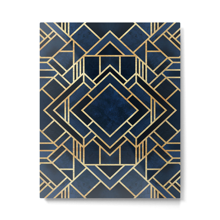 Art Deco Fancy Blue Metal Print Gallery Image 1