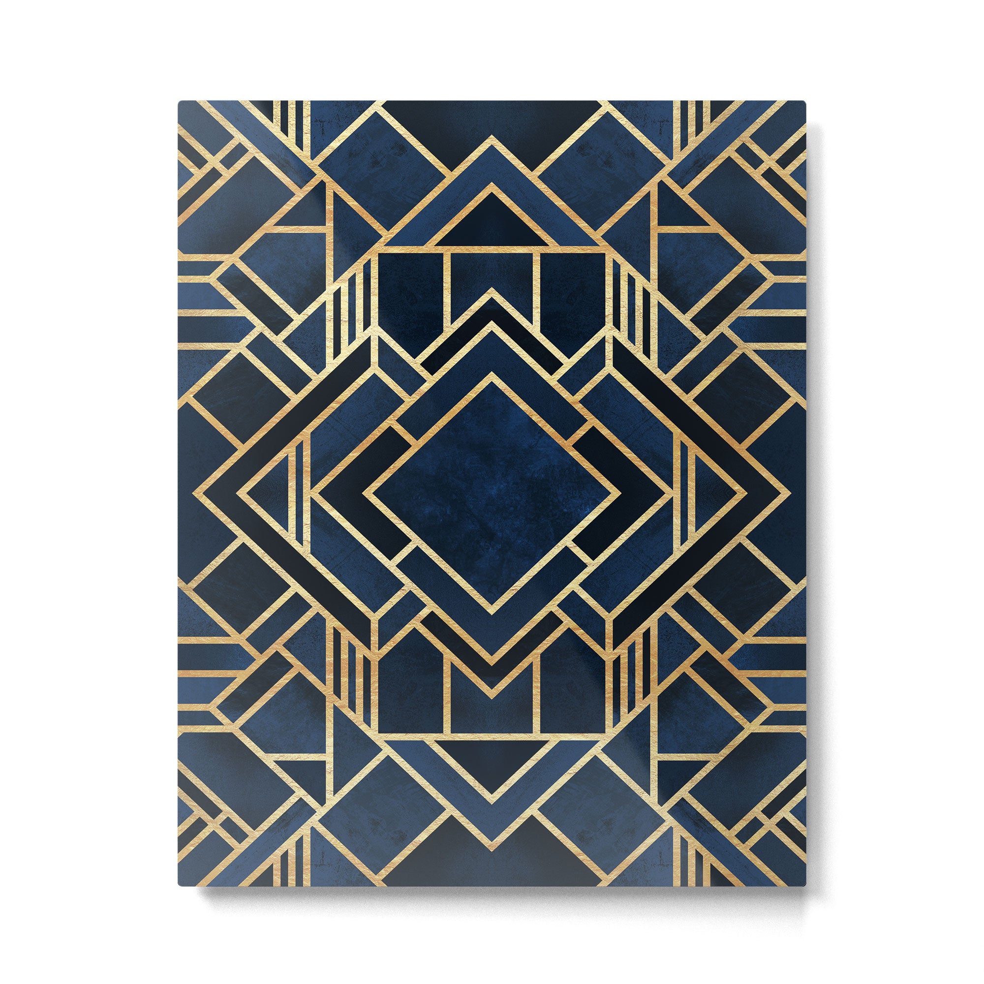 Art Deco Fancy Blue Metal Print Gallery Image 6