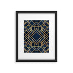Art Deco Fancy Blue Framed Art Print Gallery Image 4