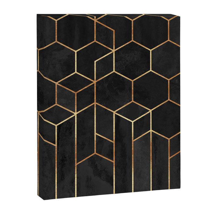 Black Hexagons Canvas Print Gallery Image 1