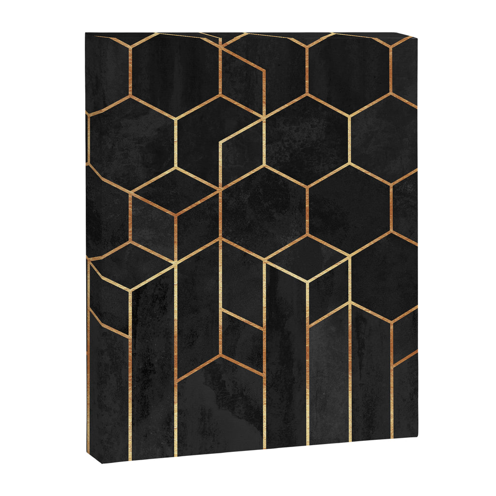 Black Hexagons Canvas Print Gallery Image 8
