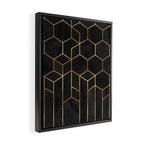 Black Hexagons Framed Canvas Print Gallery Image 2