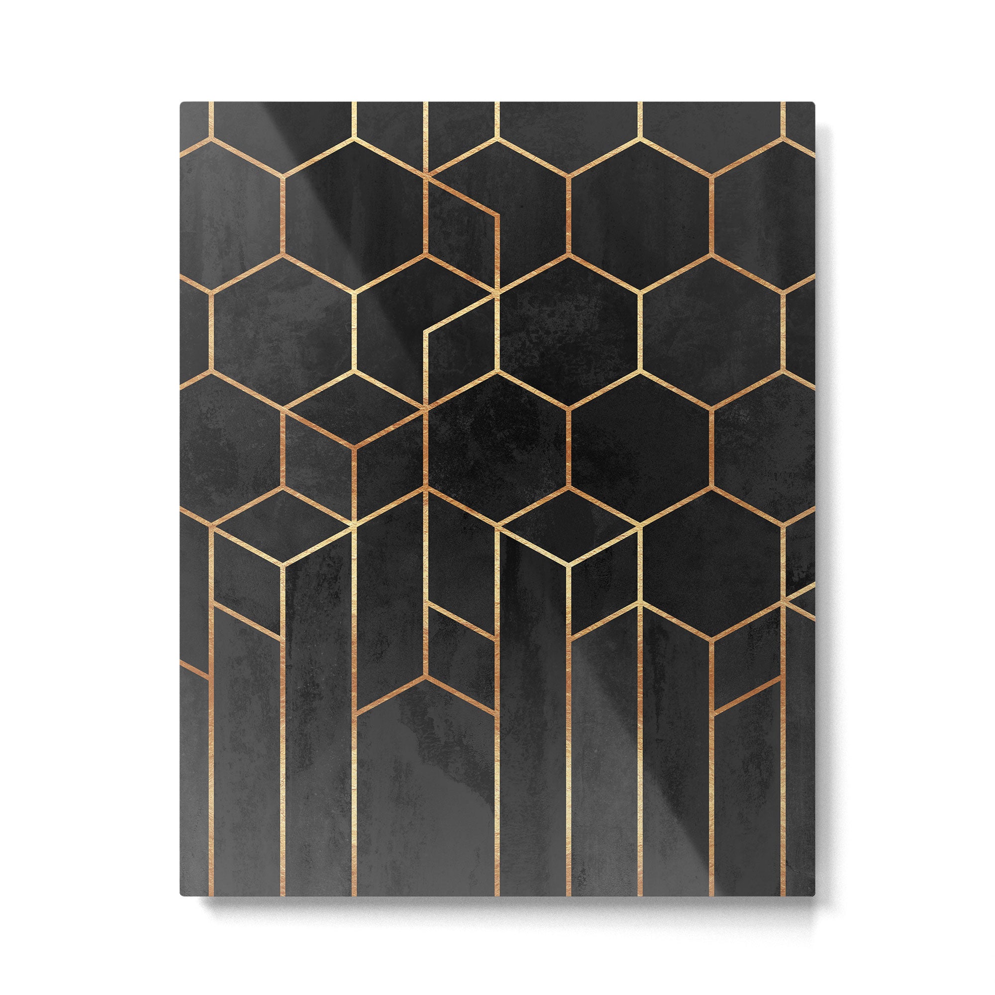 Black Hexagons Metal Print Gallery Image 6