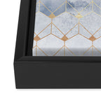 Blue Hexagons And Diamonds Framed Canvas Print Gallery Image 3
