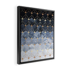 Blue Hexagons And Diamonds Framed Canvas Print Gallery Image 2