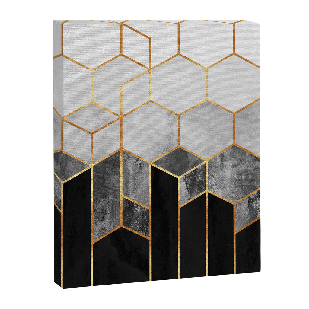 Charcoal Hexagons Canvas Print Gallery Image 8