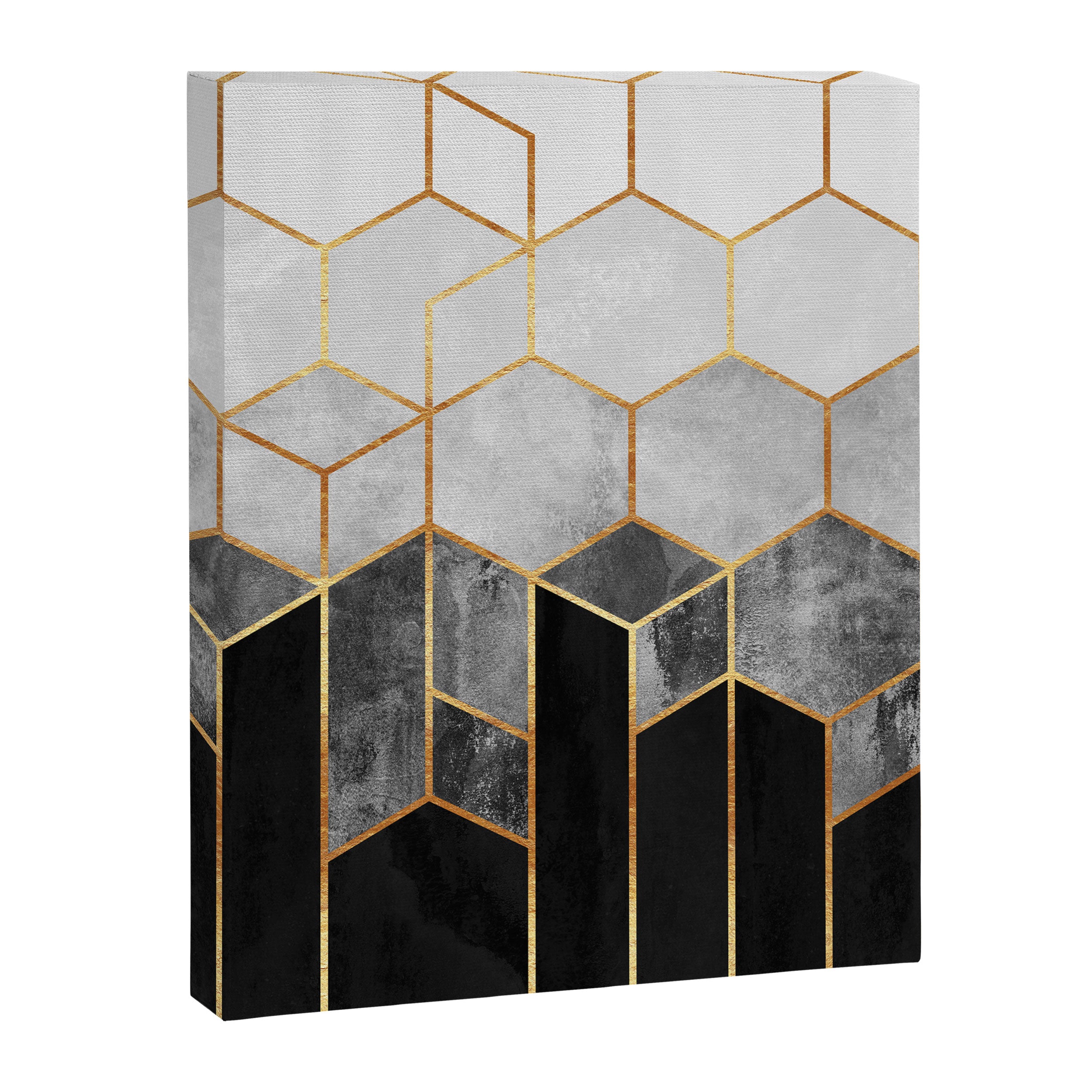 Charcoal Hexagons Canvas Print Gallery Image 8