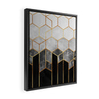Charcoal Hexagons Framed Canvas Print Gallery Image 2