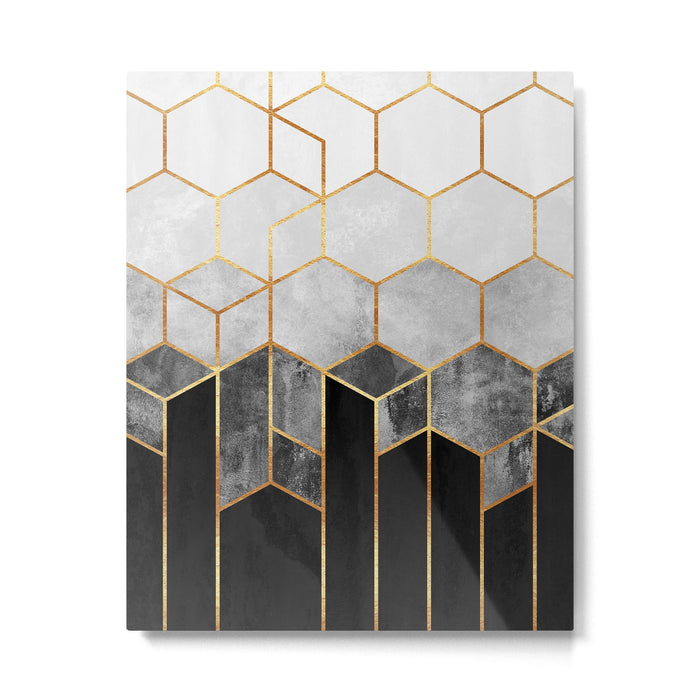 Charcoal Hexagons Metal Print Gallery Image 1