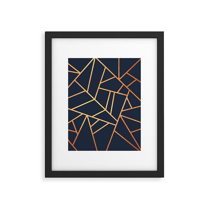 Copper and Midnight Navy Framed Art Print Gallery Image 1