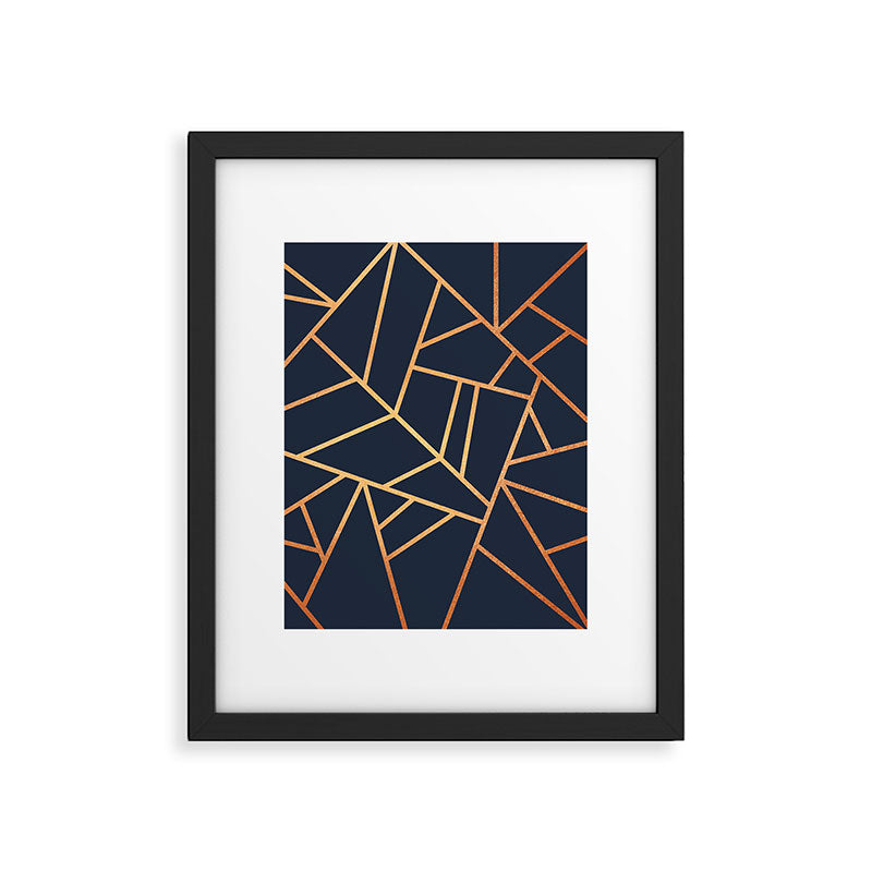Copper and Midnight Navy Framed Art Print Gallery Image 6