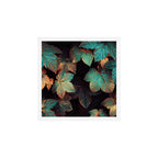 Copper And Teal Leaves Art Print Gallery Image 1