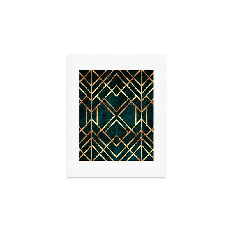 Dark Teal Geo Art Print Gallery Image 1