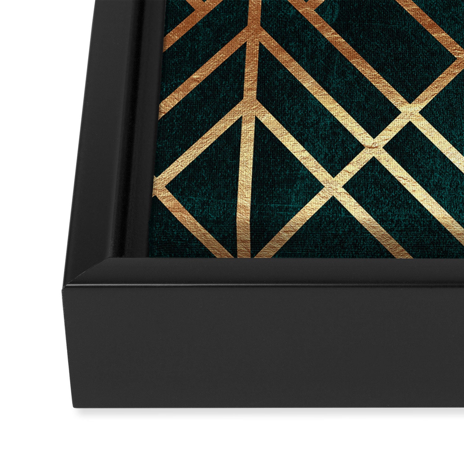 Dark Teal Geo Framed Canvas Print Gallery Image 3