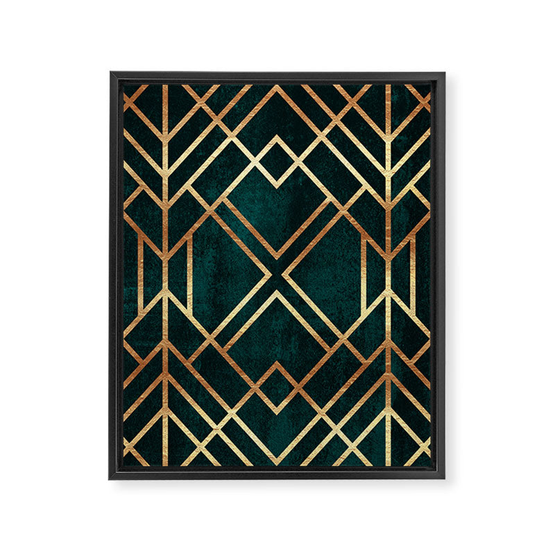 Dark Teal Geo Framed Canvas Print Gallery Image 8