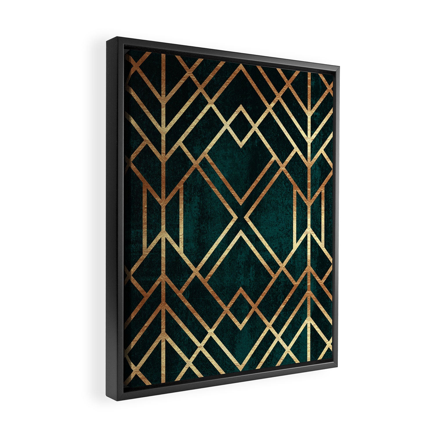 Dark Teal Geo Framed Canvas Print Gallery Image 2