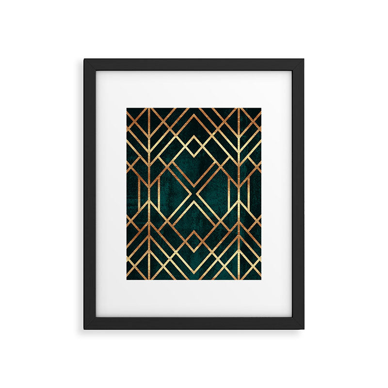 Dark Teal Geo Framed Art Print Gallery Image 6