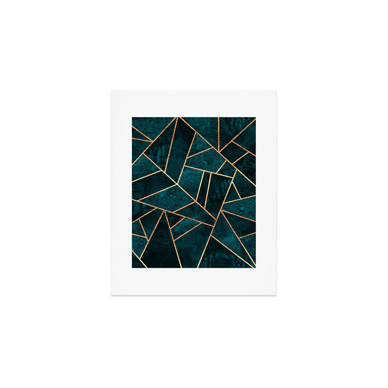Deep Teal Stone Art Print Gallery Image 1