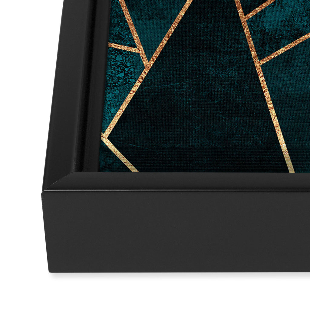 Deep Teal Stone Framed Canvas Print Gallery Image 3