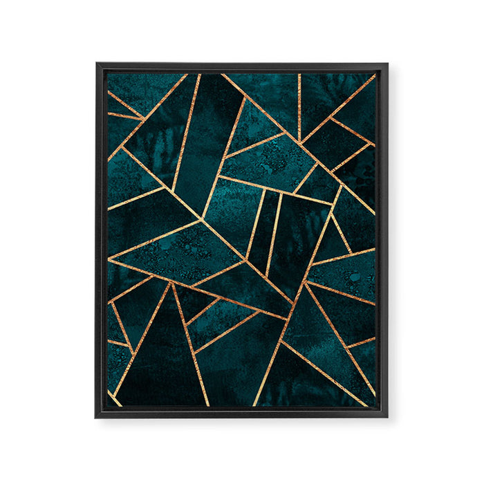 Deep Teal Stone Framed Canvas Print Gallery Image 1