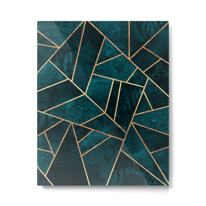 Deep Teal Stone Metal Print Gallery Image 1