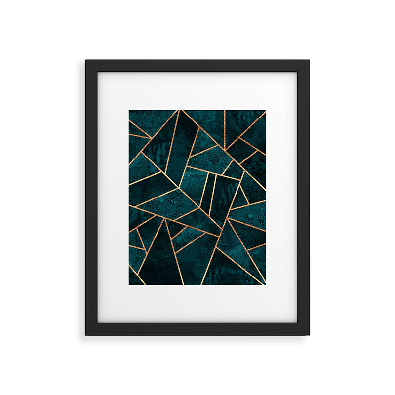 Deep Teal Stone Framed Art Print Gallery Image 4