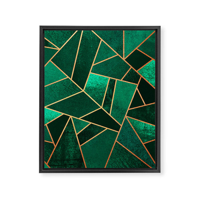 Emerald and Copper Framed Canvas Print Gallery Image 1
