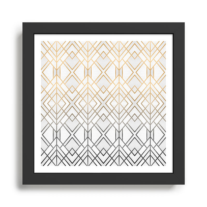 Gold And Grey Geo Framed Art Print Gallery Image 1