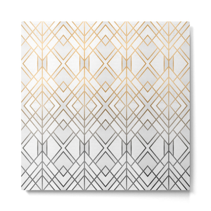Gold And Grey Geo Metal Print Gallery Image 1