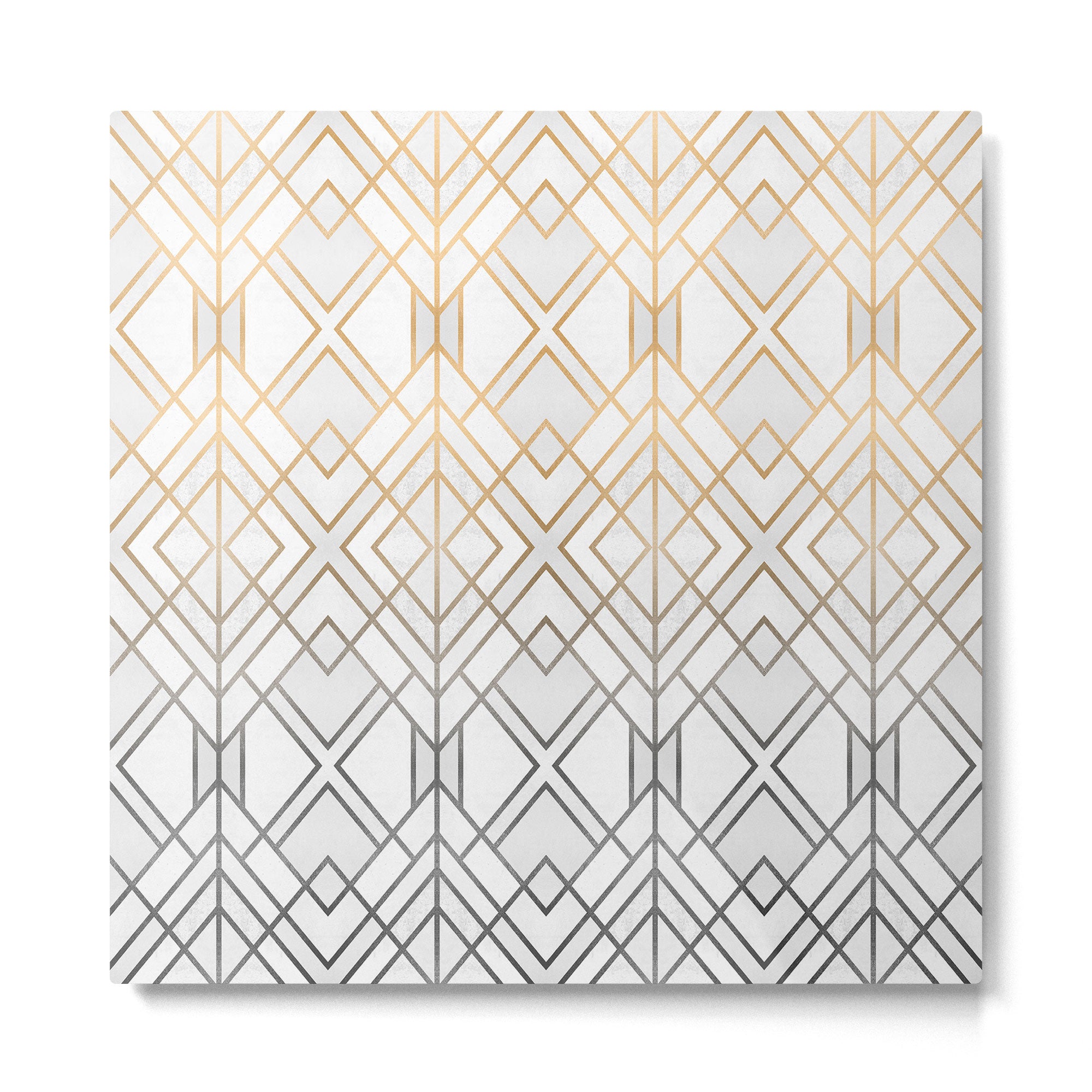 Gold And Grey Geo Metal Print Gallery Image 2