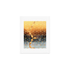 Golden Gradient Cubes Art Print Gallery Image 1