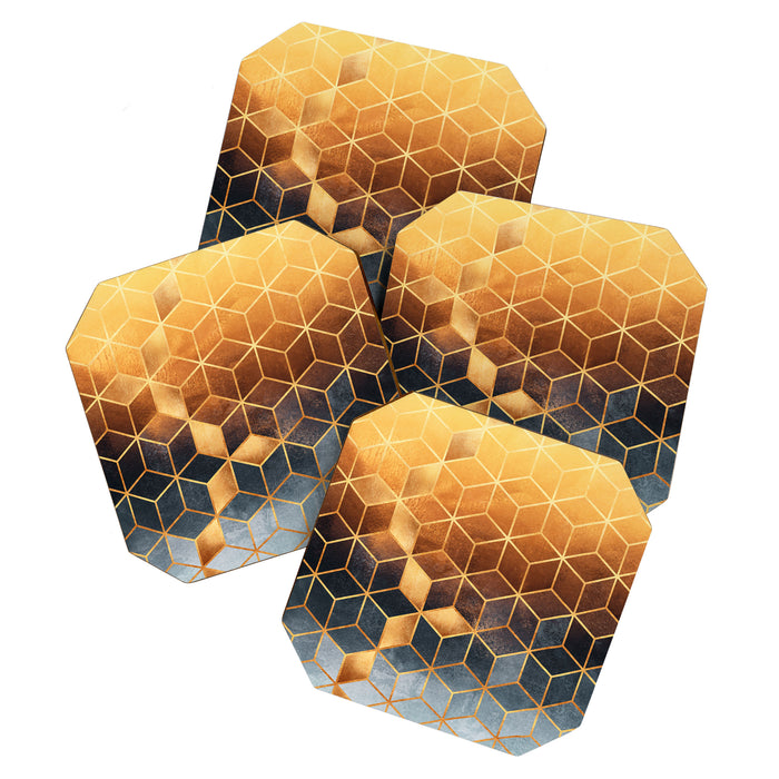 Golden Gradient Cubes Coaster Gallery Image 1