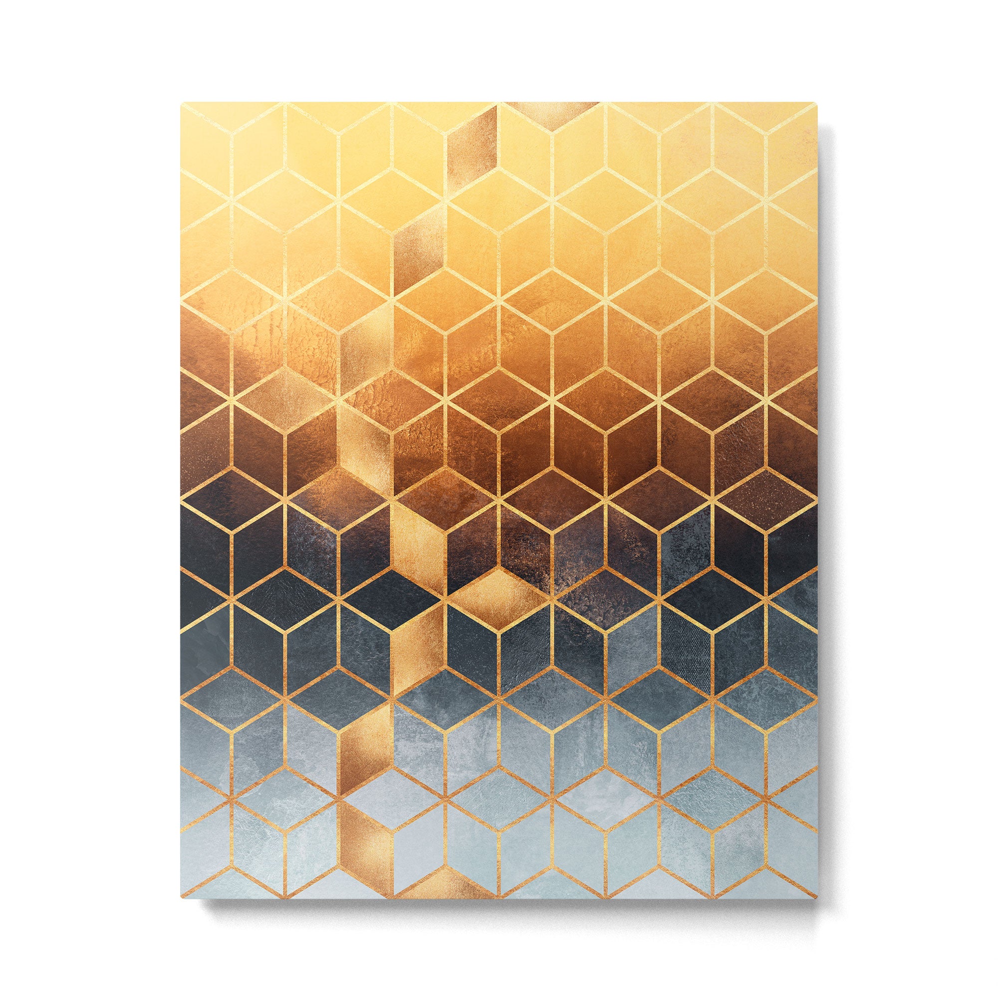 Golden Gradient Cubes Metal Print Gallery Image 4