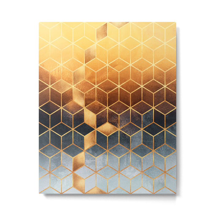 Golden Gradient Cubes Metal Print Gallery Image 1