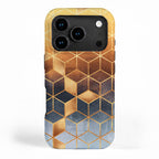 Golden Gradient Cubes iPhone Case Gallery Image 1